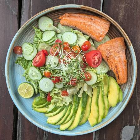 Cantine Tam Coc Italian Kitchen Salmon, Avocado, Salad